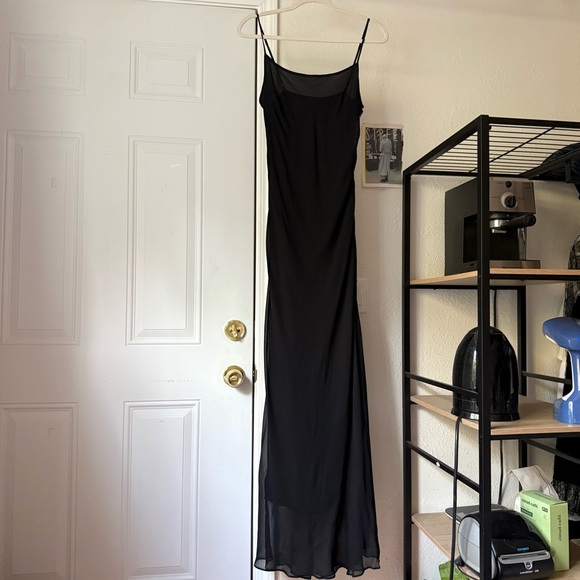Rumored Dresses & Skirts - NWT RUMORED black sheer chiffon lined square neck sleeveless slip maxi dress
